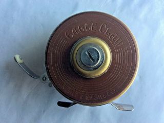 Rare Vintage Wright & Mcgill Co.  Eagle Claw Fly Fishing Reel Model Ecb With Line