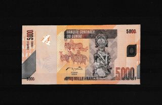 Congo Very Rare 5000 Francs 2005 P102 Error No Serial Number Unc &101