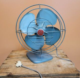 Rare Vintage Tools Retro 1950s Ge General Electric Oscillating Fan Blue 10 " ☆usa