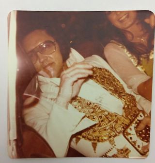 Elvis Presley Vintage Photo Ultra Rare In Car 3.  5 X 3.  5 Candid In Car