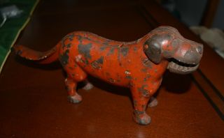 Rare Antique Cast Iron Painted Dog Table Top Nutcracker Collectible