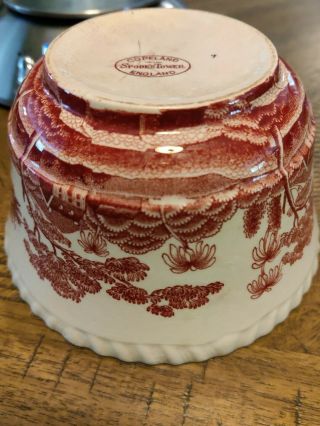 Copeland Spode Tower Pink 5.  5 " Cranberry Bowl.  Marked 7 On The Bottom.  Rare