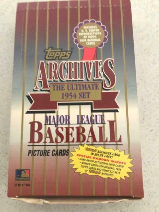 1994 Topps Archives The Ultimate 1954 Set Empty Display Box With Wrapper - Rare