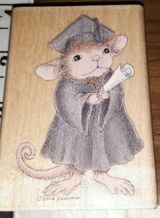 House Mouse,  The Graduate,  Stampabilities,  B716,  Rare,  Rubber,  Wood