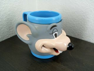 Chuck E.  Cheese 3d Head Collectible Cup Plastic With Handle Rare & Htf