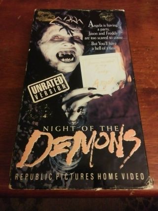 Night Of The Demons (vhs,  1998,  Unrated Version) Oop Rare Version Horror