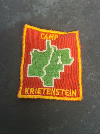 Vintage Camp Krietenstein Patch Iron - On Red/yellow/green Rare 2.  5 " X 3 "