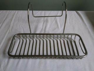 Vintage Metal Soap Holder Rack Dish For Claw Foot Tub.  11in X 4in.  Rare Find