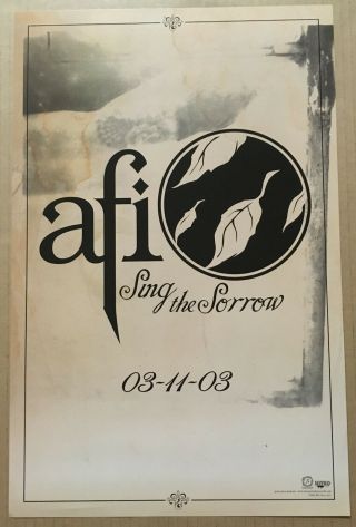 Afi Rare 2003 Promo Poster W/ Release Date For Sing Cd 11x17 Never Displayed Usa