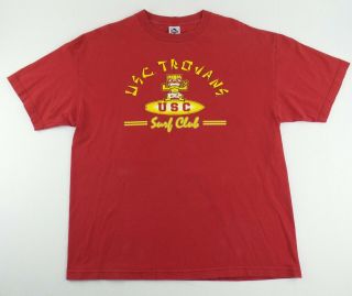 Rare E.  G Beach Dude Inc.  Ncaa Usc Trojans Tiki Surf Club T - Shirt Size Mens Xl