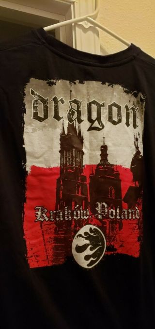 Rare Dragon Krakow Poland Motorcycle Double Sided T Shirt American Customs