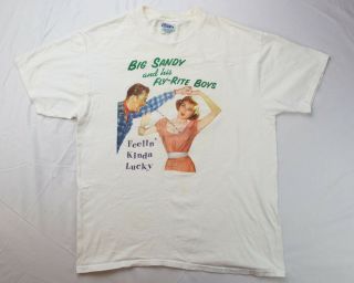 Rare Vintage Big Sandy And The Fly Rite Boys Shirt Country Music Band Sz L Flaws