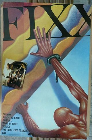 Rare Fixx Reach The Beach 1983 Vintage Music Store Promo Poster