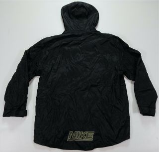 Rare Vtg Nike Swoosh Spell Out 1/4 Zip Pullover Rain Jacket 90s 2000s Black Xl