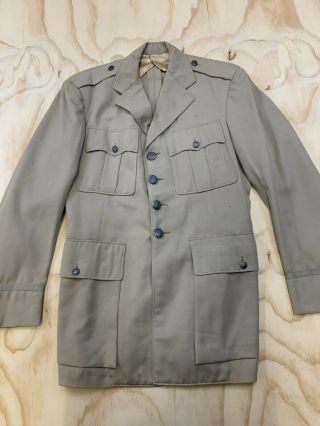 Vtg Rare Wwii Army Air Corps Air Force Beige Dress Uniform Jacket Mil - C - 3310 Euc