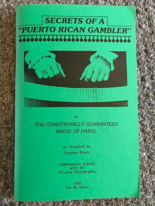 Daryl,  Rare,  1st Ed. ,  1980,  " Puerto Rican Gambler,  " Card Magic,  Inscribed