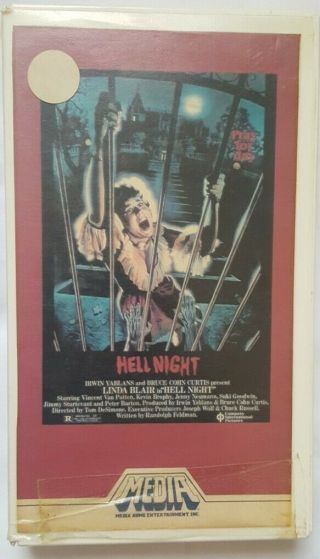 Hell Night - Vintage Vhs 1982 Media Horror Slasher Gore - Rare Video