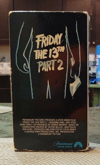 Friday The 13th Part 2 Vhs Horror 1st Slip Release Paramount Rare 1981