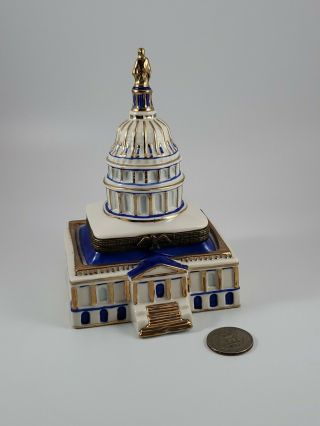 Rare 1996 Us Capitol Presidential Inaugural Trinket Box 6 " Tall 3.  5 " Wide