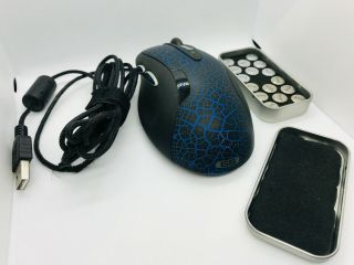Rare Logitech G5 Usb Laser Gaming Mouse W/adjustable Weight Cartridge Blue/black