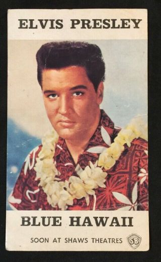 Rare Elvis Presley Blue Hawaii Shaw Brothers Official Picture Card Singapore