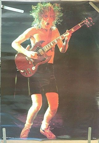 Rare Ac/dc Angus Young 1982 Vintage Music Poster