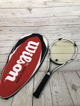 Rare Wilson K Factor K Six Two 100 4 5/8 Grip Tennis Racket Racquet,  Case