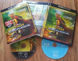 /1547\ Thor Ragnarok 4k Uhd & Blu - Ray Combo With Rare & Oop Slipcover Marvel