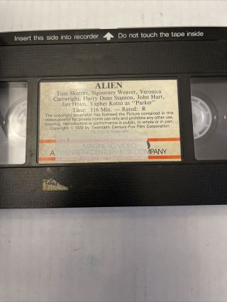 Alien 1979 (VHS) Sigourney Weaver RARE - 1980 MAGNETIC VIDEO RELEASE 2