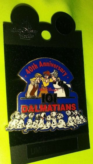 Wdw Walt Disney World 40th Anniversary 101 Dalmatians Collectible Pin Rare /le