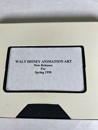 Walt Disney Animation Art VHS Release For Spring 1998 Extremely Rare 2