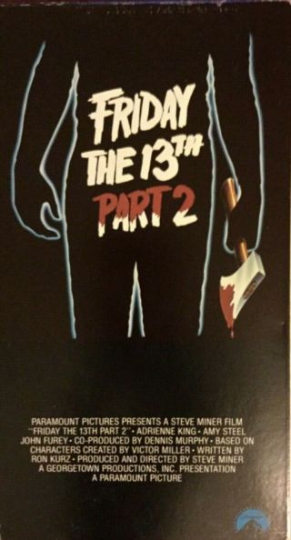 Rare Friday The 13th Part 2 Vhs Tape Horror Slasher Very Htf