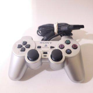 Rare Authentic Sony Ps2 Dualshock 2 Controller Platinum Silver Playstation 2