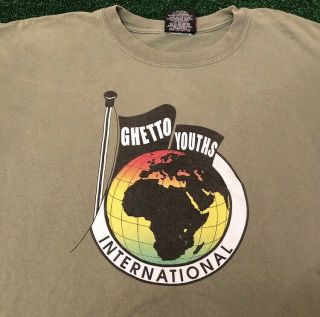Vtg 90s Y2k Ghetto Youths International Bob Marley Rasta Rare Vintage Shirt Xxl