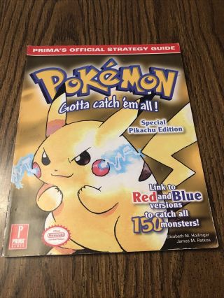 Ultra - Rare Pokemon Yellow Official Guide By Prima Nintendo Game Boy Gb Gbc