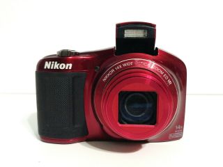 Nikon Coolpix L620 18.  1mp Hd Hdmi Digital Camera Red Rare Japan
