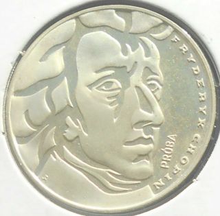 Rare Silver 1972 Poland 50 Złotych Fryderyk Chopin Low Mintage Proba Proof Wb18