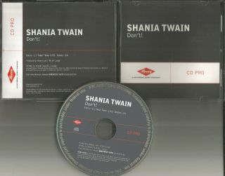 Shania Twain Don’t Rare Version Mrnr 02588 Dj Promo Cd Single W/ Printed Lyrics