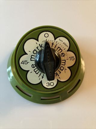 Vintage Retro Green (rare) Kitchen Timer By Mark Time Bell Art Deco