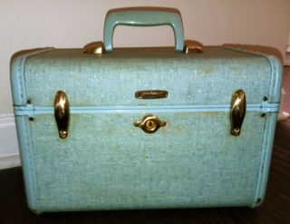 Rare Vintage Samsonite Travel Train Case 4212 Luggage Shwayder Bros With Mirror