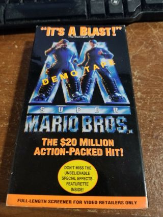 1993 Mario Bros.  Movie Demo Tape Rare Nintendo Vhs Screener