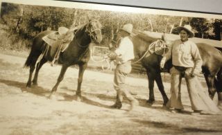 Rare Antique Vintage Western American Cowboys & Horses Snapshot Photo Us C.  1930s
