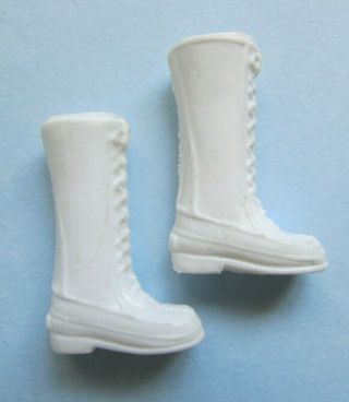 FAB RARE VINTAGE 1970s MARY QUANT HTF HAVOC DAISY DOLL WHITE BOOTS SHOES,  HANGER 2