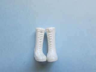 FAB RARE VINTAGE 1970s MARY QUANT HTF HAVOC DAISY DOLL WHITE BOOTS SHOES,  HANGER 3