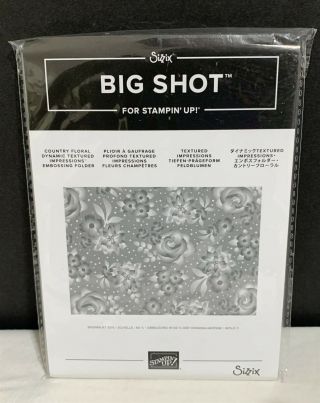 Stampin Up Country Floral 3d Dynamic Flowers Embossing Folder Rare