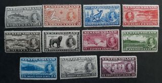 Rare 1937 Newfoundland Set Of 11 Coronation Of George Vi Stamps Cat £60