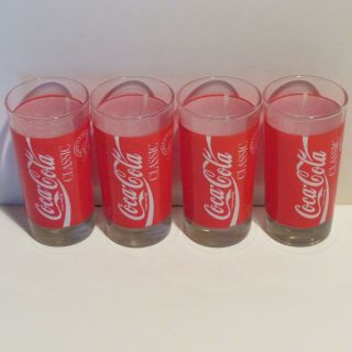 Vintage Coca - Cola Classic Formula Logo Drinking Glass Set Of 4 Rare