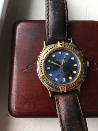 Rare Blue Dial Vintage Eddie Bauer Mens Watch With Box