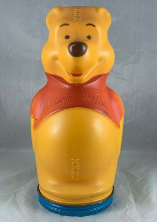 1966 Winnie The Pooh Puppets Wheat Puffs Cereal Plastic Bottle Coin Bank Rare
