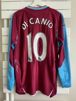 West Ham United 2007/08 Match Home Shirt Long Sleeve Rare Di Canio Jersey VGC M 2